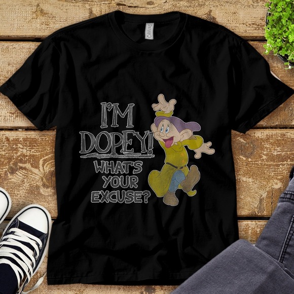Dopey Dwarf I'm Dopey What's Your Excuse Disney Unisex Tee Adult T-shirt - Picture 1 of 2